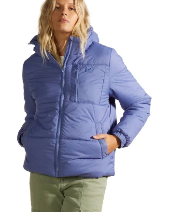 Geaca cu vatelina pentru trekking Transport Puffer 3, Albastru lavanda