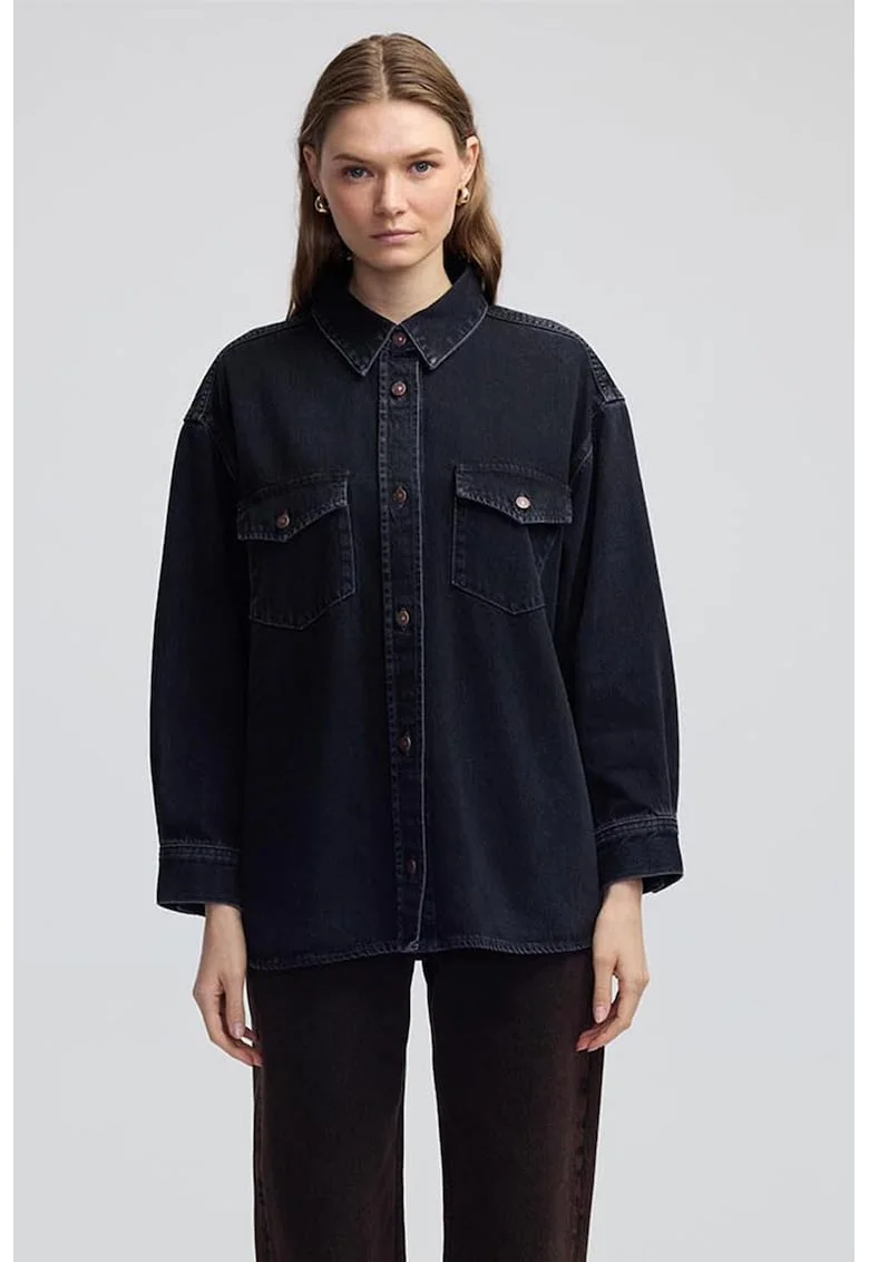 Jacheta lejera din denim, Negru stins