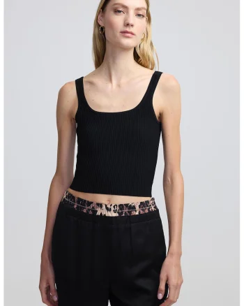 Top crop cu striatii, Negru