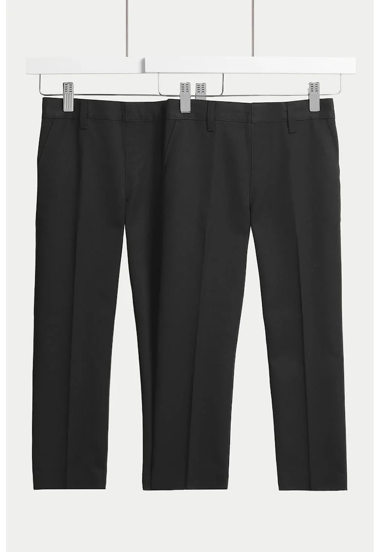 Set de pantaloni uni - 2 perechi, Negru