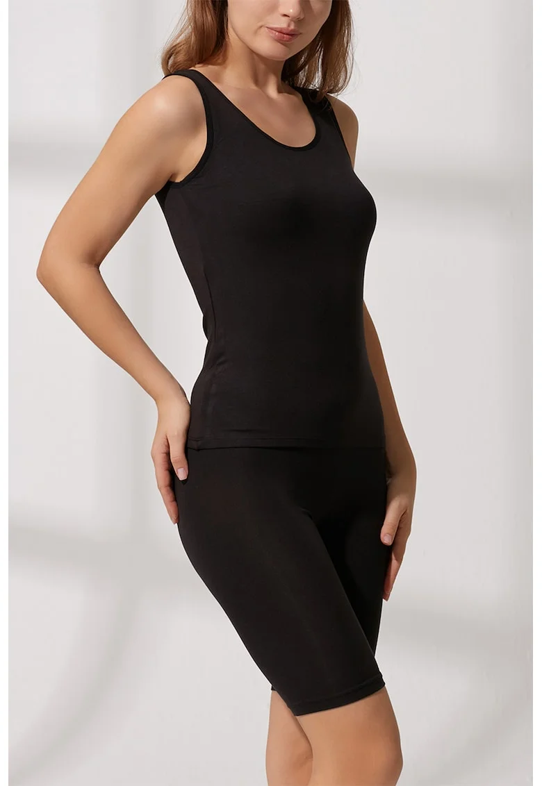 Top din amestec de modal, Negru