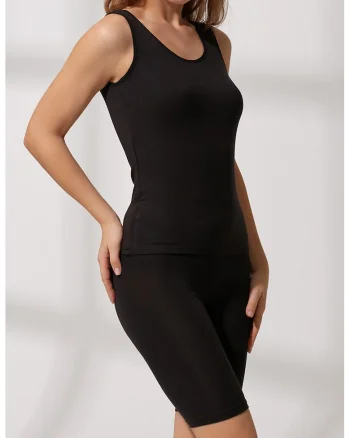 Top din amestec de modal, Negru