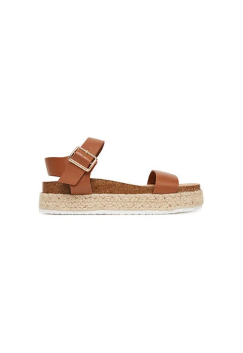 Espadrile dama  14009404, Piele ecologica, Maro