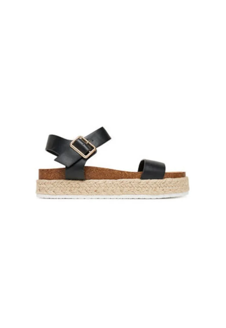 Espadrile dama  14009405, Piele ecologica, Negru