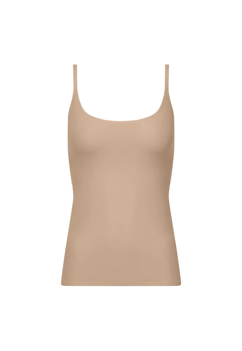 Top cu bretele ajustabile, fara cusaturi, Bej