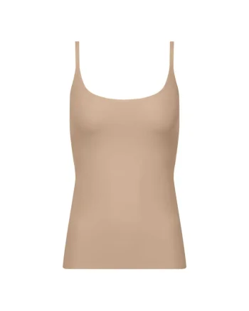 Top cu bretele ajustabile, fara cusaturi, Bej