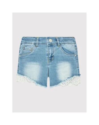 Pantaloni scurti din denim fete  13197440, Bumbac/Poliester reciclat, 128 CM, Albastru