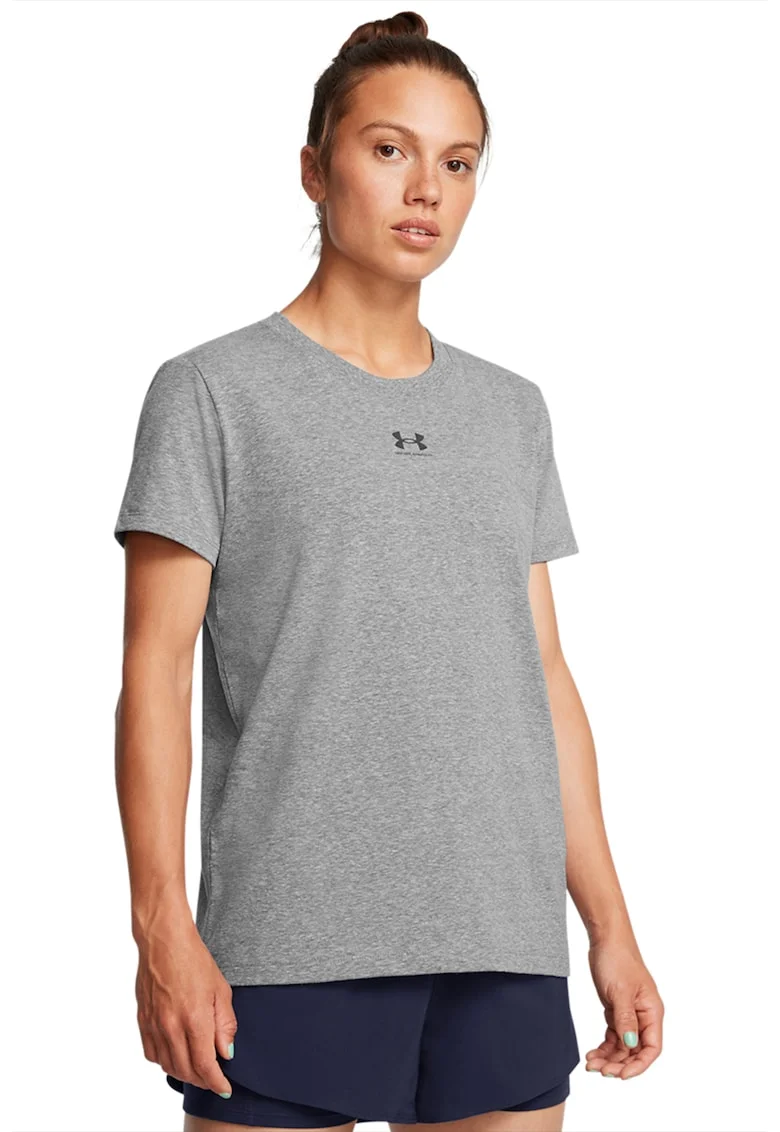 Tricou cu detaliu logo Rival Core, Negru/Gri melange