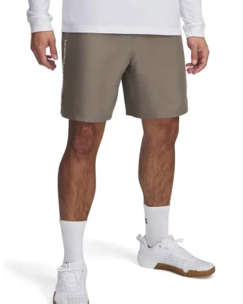 Pantaloni scurti cu detaliu cu logo discret pentru fitness UA Tech™ Wordmark, Maro taupe