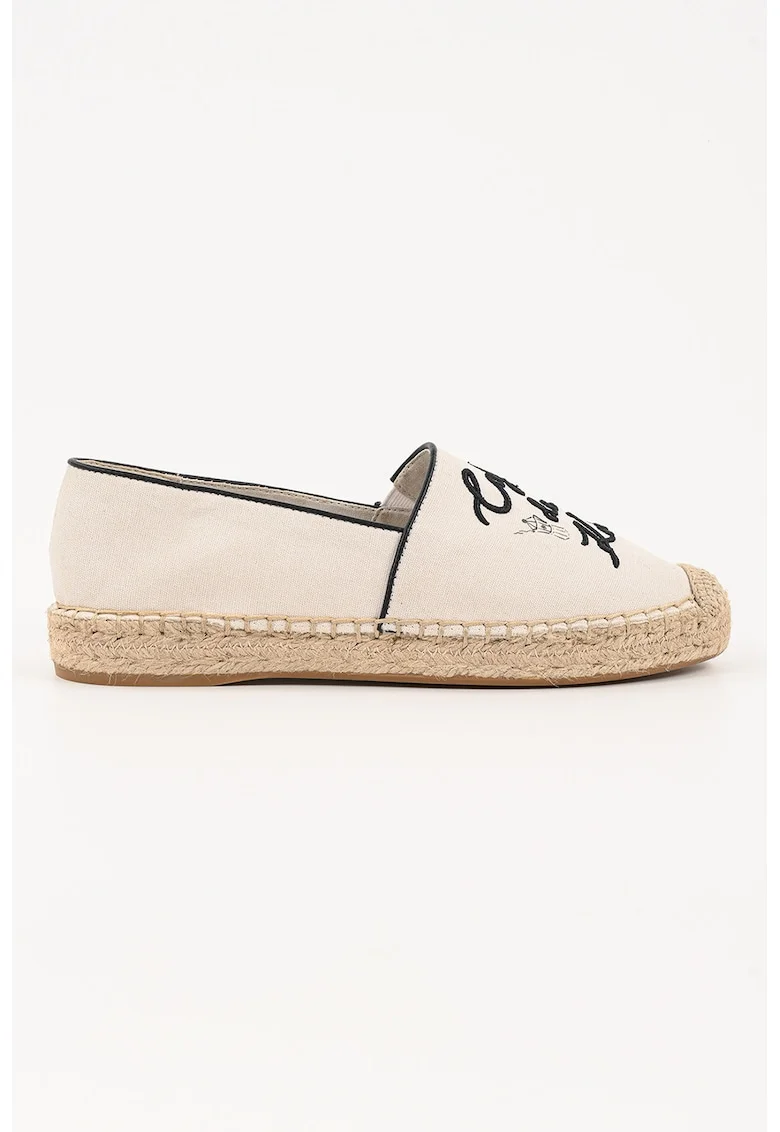 Espadrile cu logo, Alb fildes