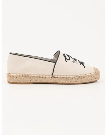 Espadrile cu logo, Alb fildes