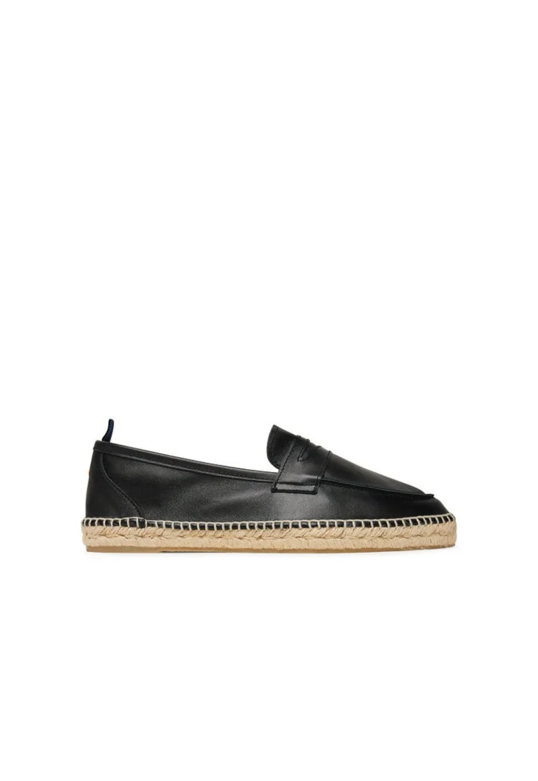 Espadrile barbati  025730-100, Piele naturala, Negru