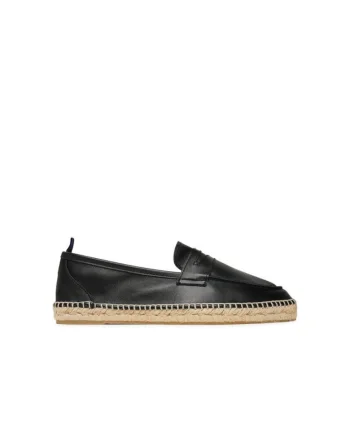 Espadrile barbati  025730-100, Piele naturala, Negru