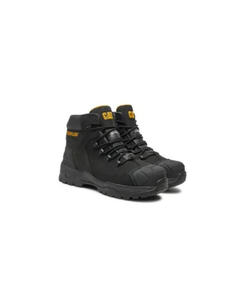 Bocanci de drumetie barbati  P725322, Piele naturala, 47 EU, Negru