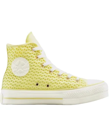Tenisi  Chuck Taylor All Star cu platforma ridicata din tricot, Galben