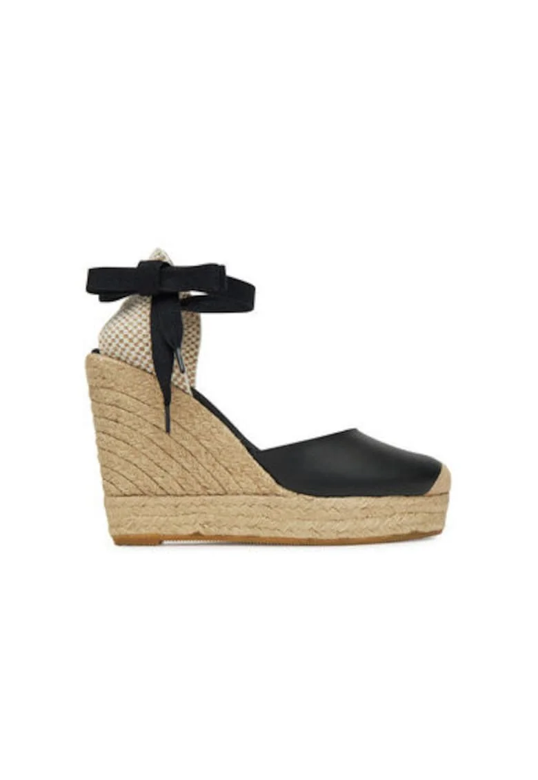 Espadrile dama  G105918, Piele naturala, Negru