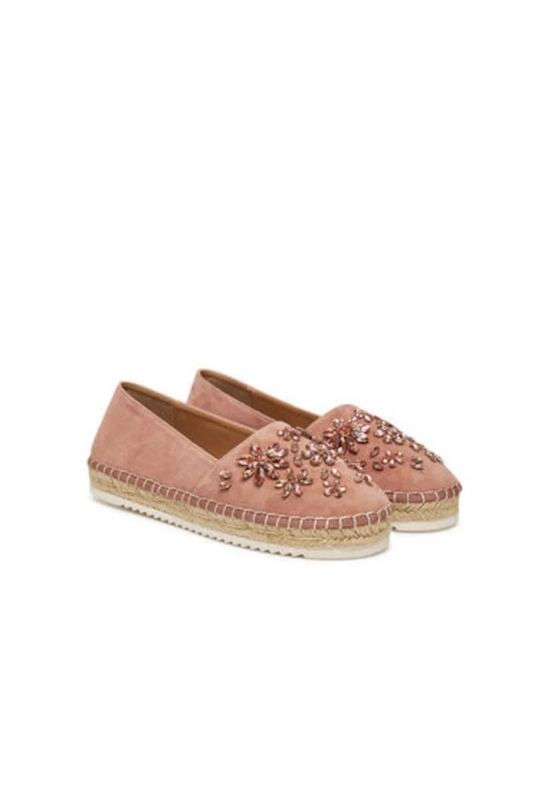 Espadrile dama  V250277, Piele naturala, Roz