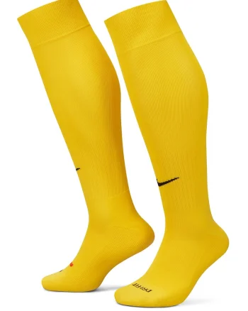 Sosete unisex lungi pana peste genunchi cu amortizare pentru fotbal Classic II, Galben sofran