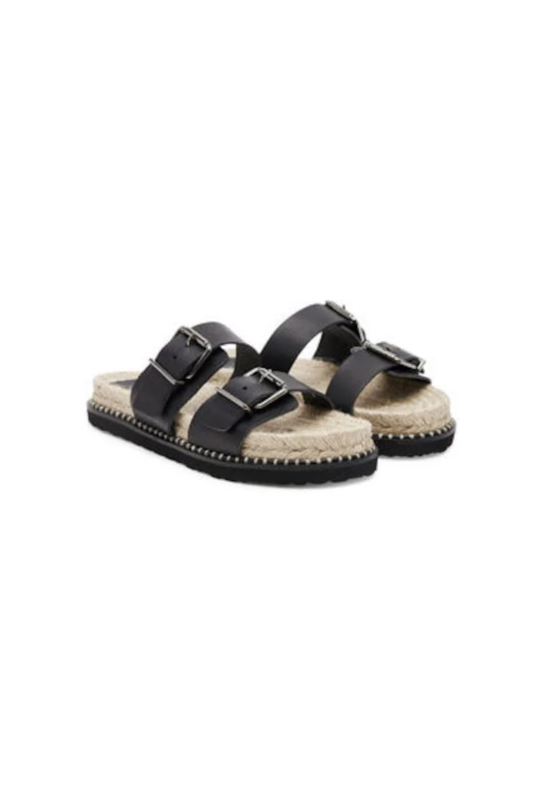 Espadrile dama  025673-100, Piele naturala, Negru