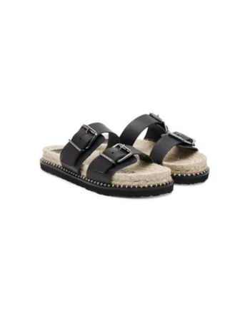 Espadrile dama  025673-100, Piele naturala, Negru