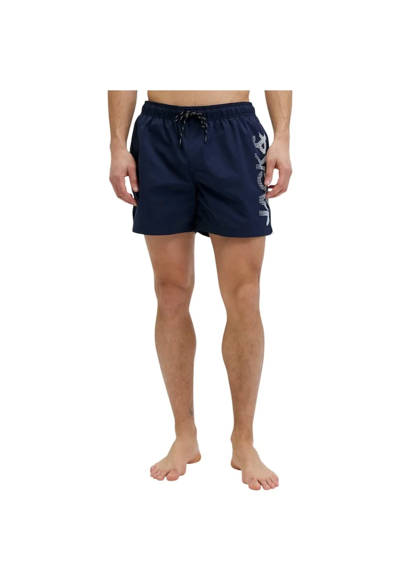 Short JACK &JONES Maui Swim Slice Logo AKM SN 47847, Albastru inchis