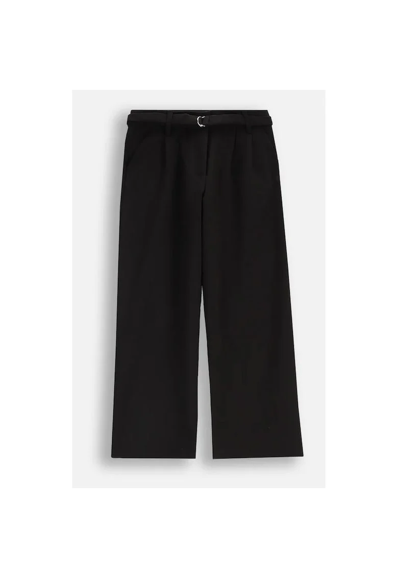 Pantaloni cu croiala ampla si curea decorativa