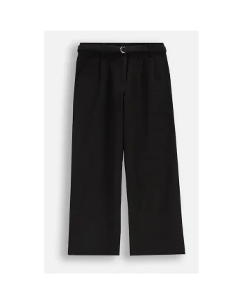 Pantaloni cu croiala ampla si curea decorativa