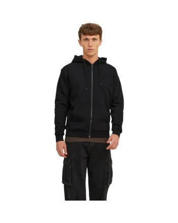 Hanorac JACK &JONES Bradley Sweat Zip Hood 48674, Negru