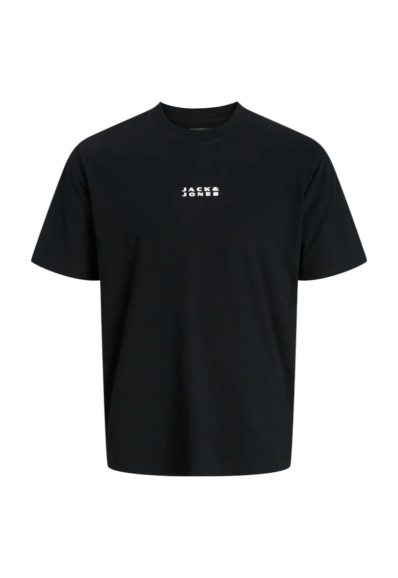 Tricou JACK &JONES Costance Minimal Text 48849, Negru