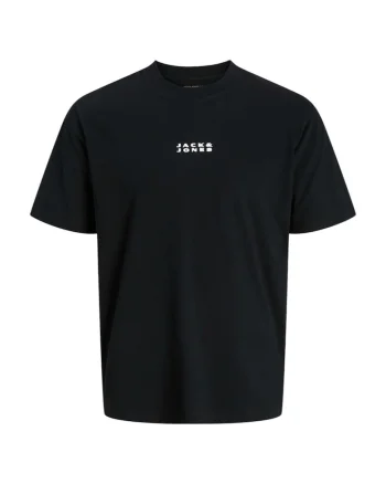Tricou JACK &JONES Costance Minimal Text 48849, Negru