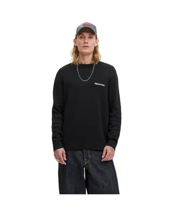 Bluza JACK &JONES Norrebro Light Knit Crew Sn 48669, Negru