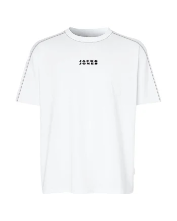 Tricou JACK &JONES Costance Minimal Text 48854, Alb