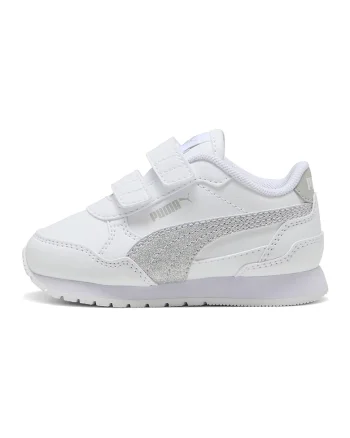 Pantofi sport de piele ecologica cu captuseala stralucitoare, Gri/Alb optic/Argintiu