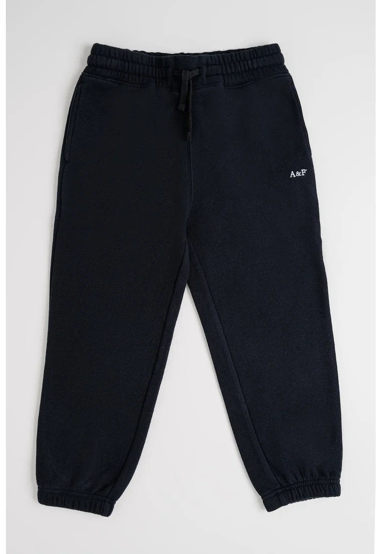 Pantaloni de trening cu logo brodat Essential, Negru