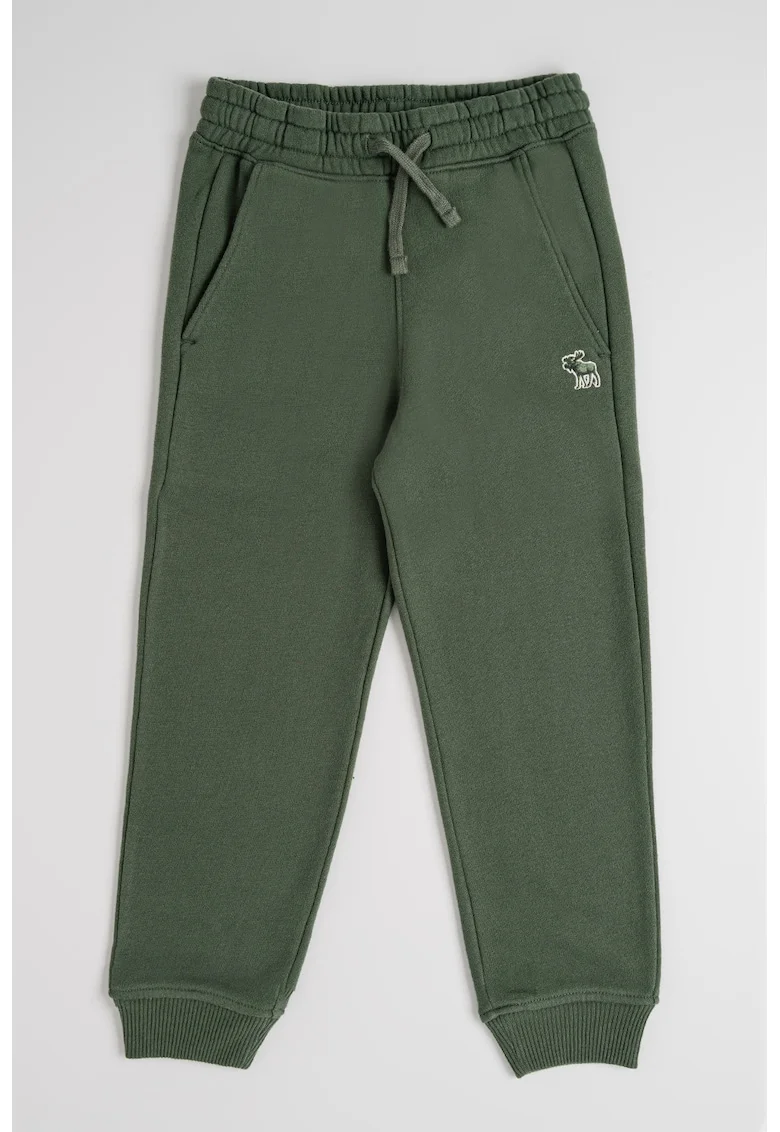 Pantaloni de trening cu talie elastica si ajustabila, Verde inchis