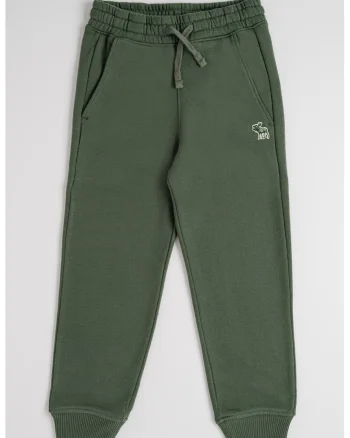 Pantaloni de trening cu talie elastica si ajustabila, Verde inchis