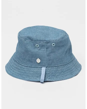 Palarie bucket din bumbac si in, Albastru melange