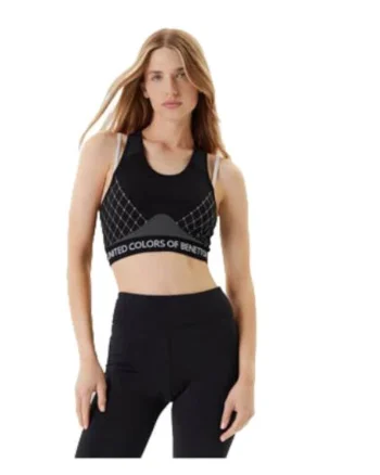 Maiou scurt dama,  nylon/poliester/elastan, negru/gri