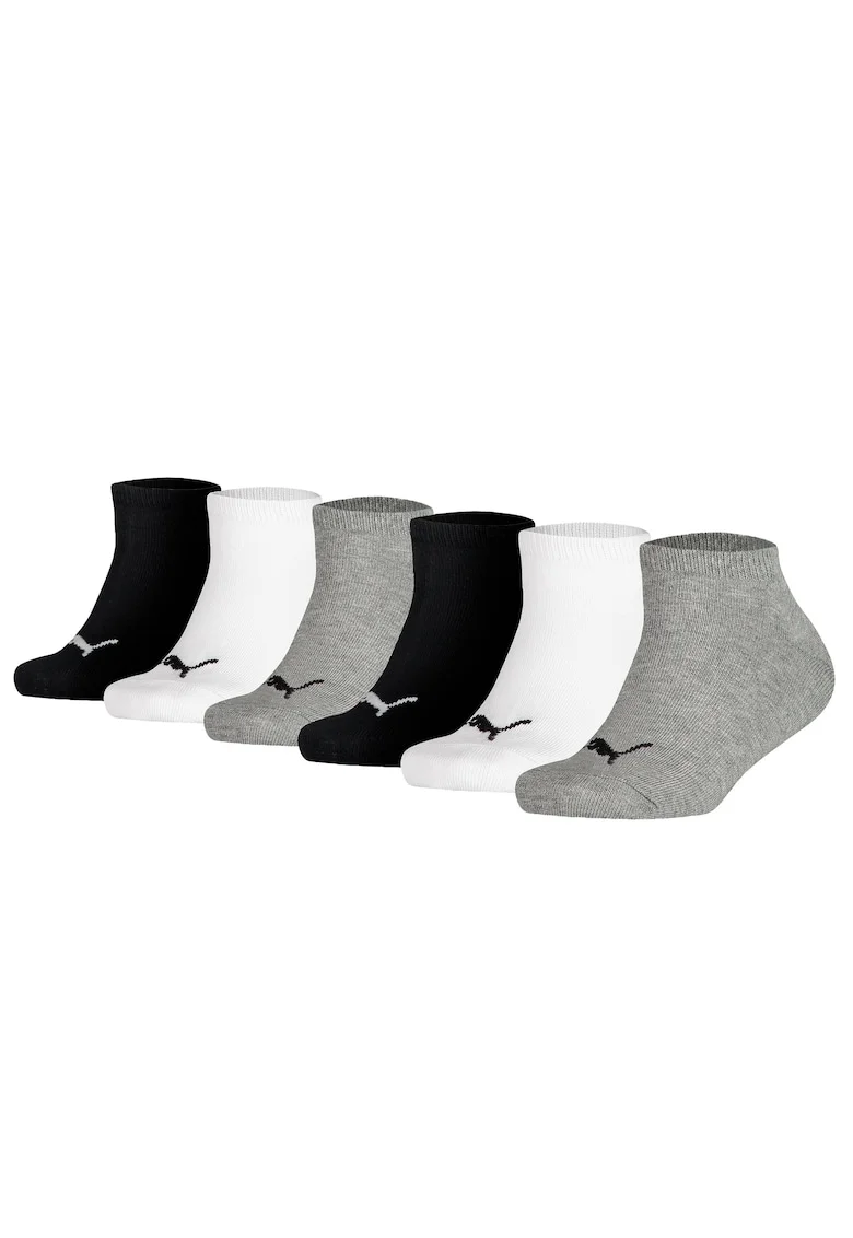 Set de sosete scurte - 3 perechi, Alb/Negru/Gri