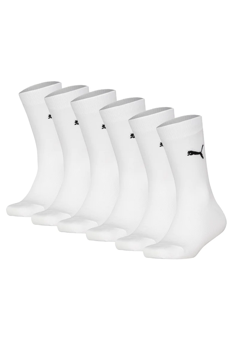 Set de sosete lungi cu logo - 6 perechi, Alb