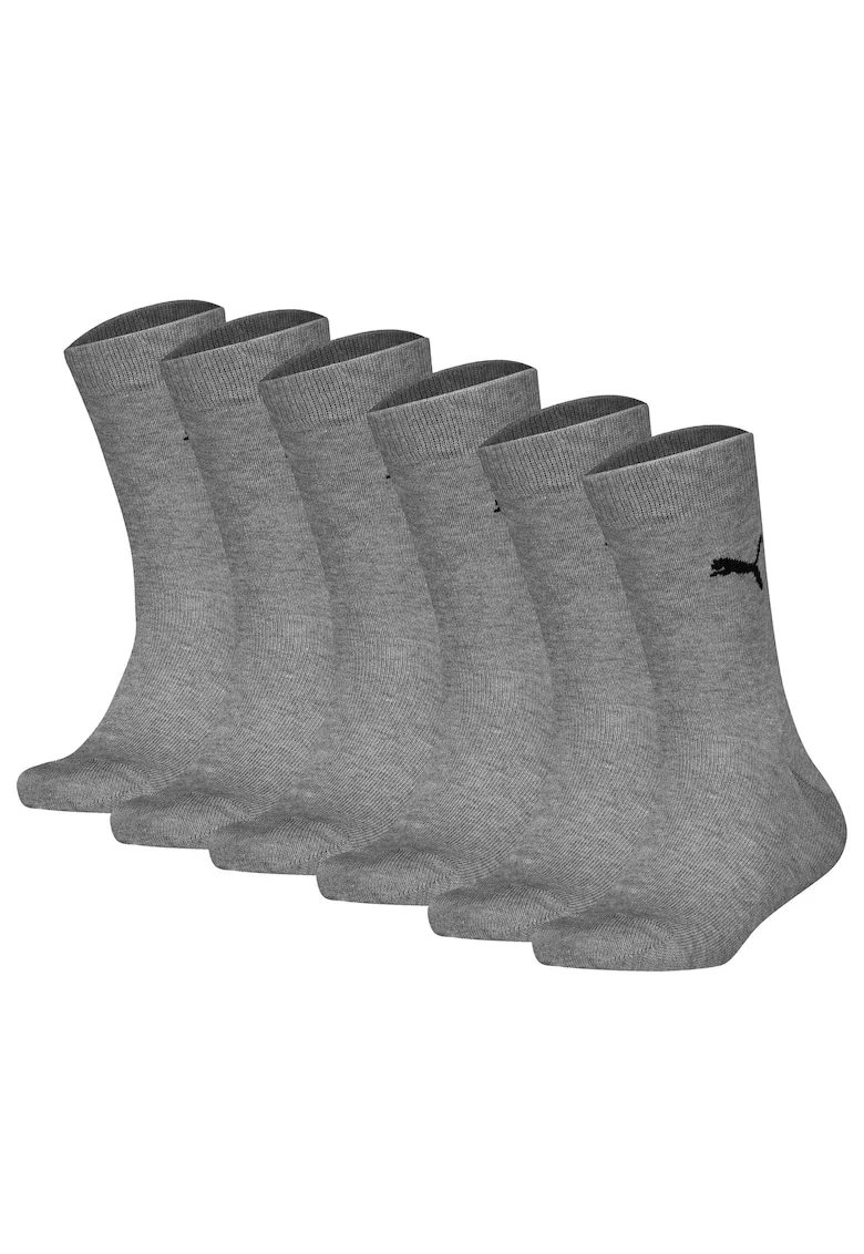 Set de sosete lungi cu logo - 6 perechi, Gri