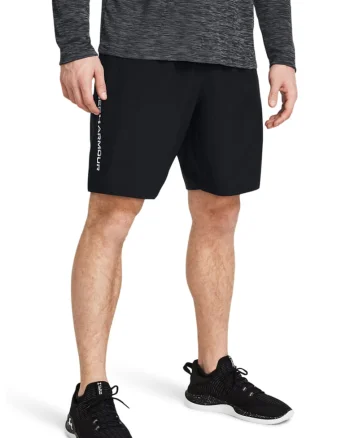 Pantaloni scurti cu detaliu cu logo discret pentru fitness UA Tech™ Wordmark, Negru/Alb optic