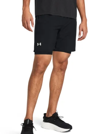 Pantaloni scurti cu talie ajustabila, pentru alergare, Negru