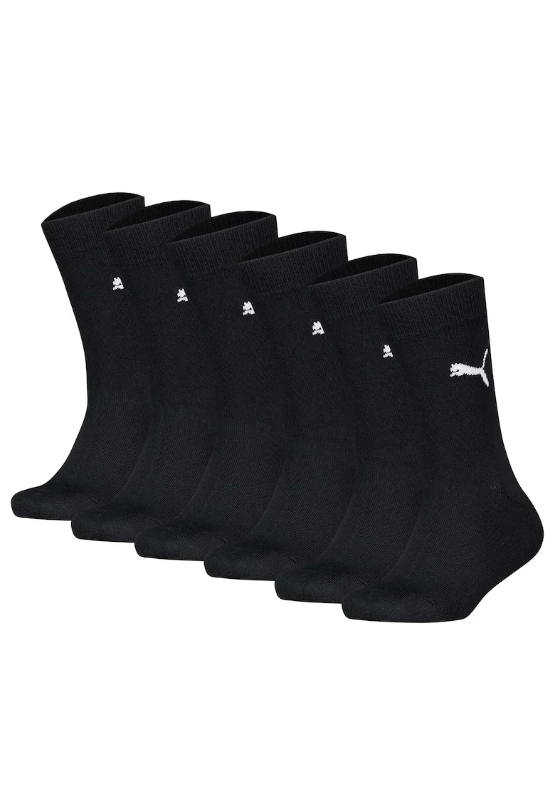 Set de sosete lungi cu logo - 6 perechi, Negru