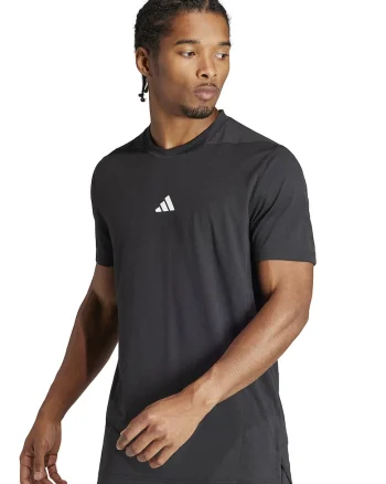 Tricou slim fit pentru fitness D4T, Negru