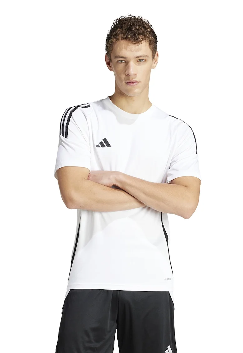 Tricou slim fit pentru fotbal TIRO24, Alb