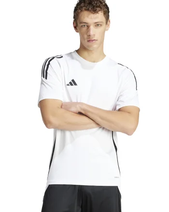 Tricou slim fit pentru fotbal TIRO24, Alb