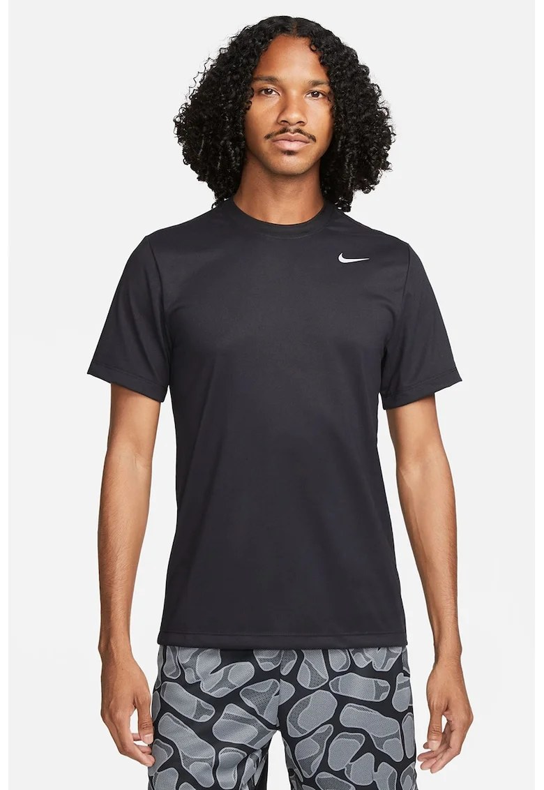 Tricou cu decolteu la baza gatului pentru fitness Legend, Negru