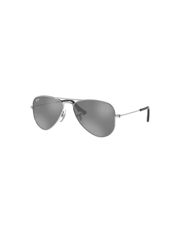 Ochelari de soare aviator cu lentile polarizate si rama metalica, Negru/Argintiu