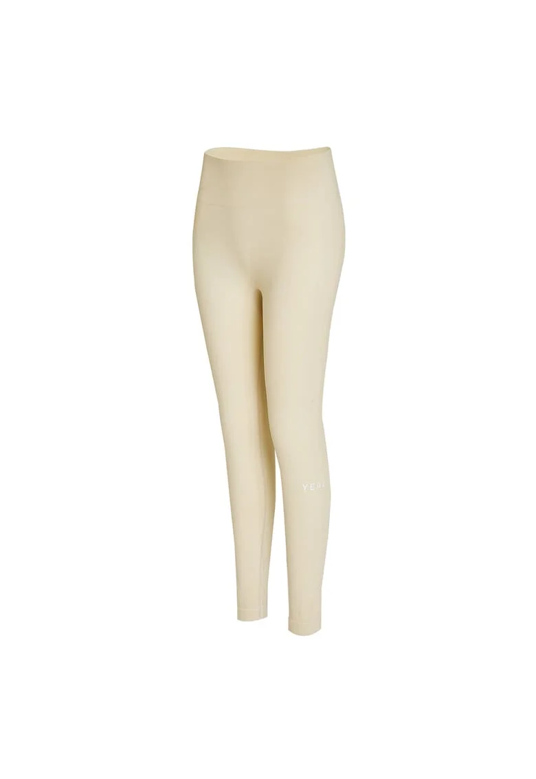 Colanti cu talie inalta pentru fitness Charm, Bej